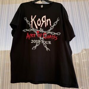 Jerzees Black Korn & Alice In Chains 2019 Tour Graphic Tee